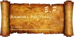 Baumhakl Pólika névjegykártya